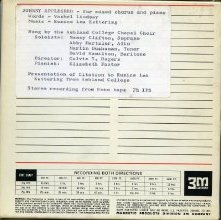 Kettering audio tape for Appleseed cantata